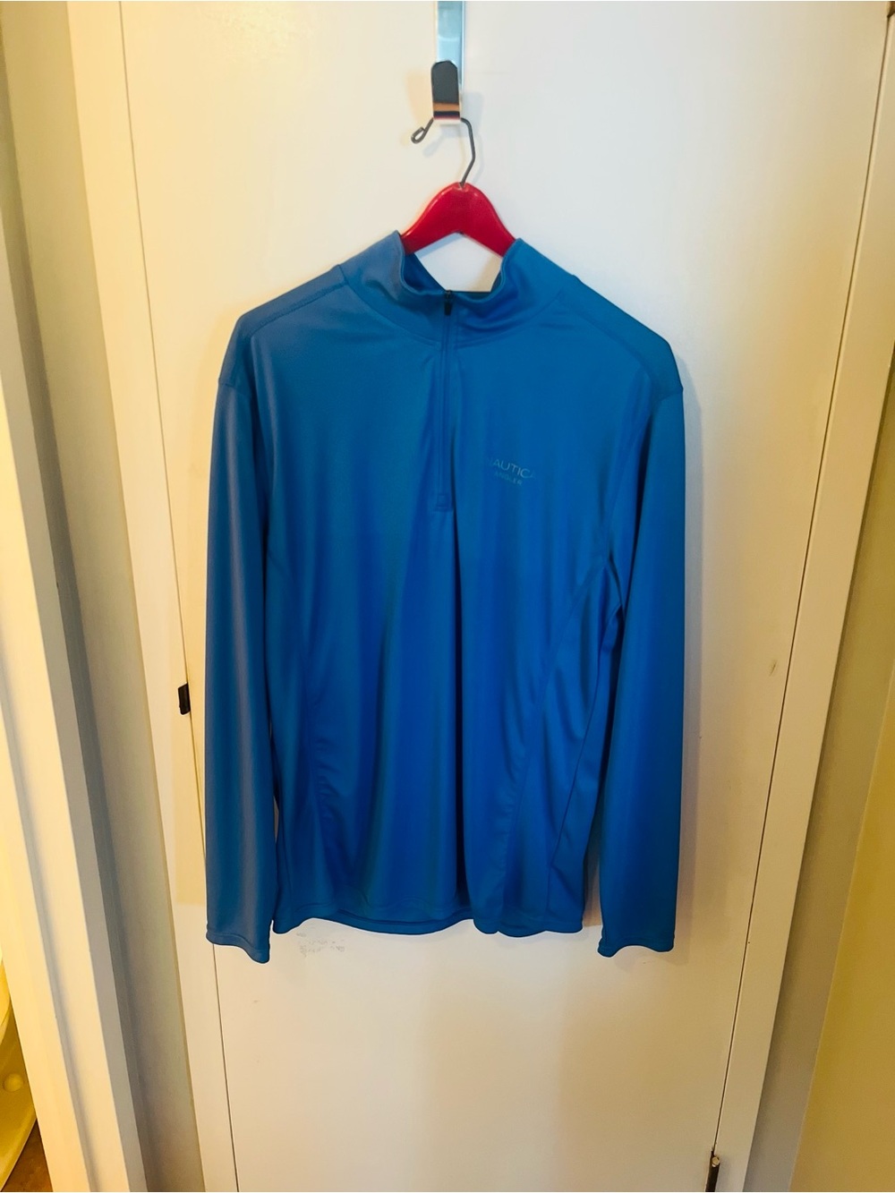 Nautica Men’s Bright Blue Lightweight Quarter-Zip Pullover